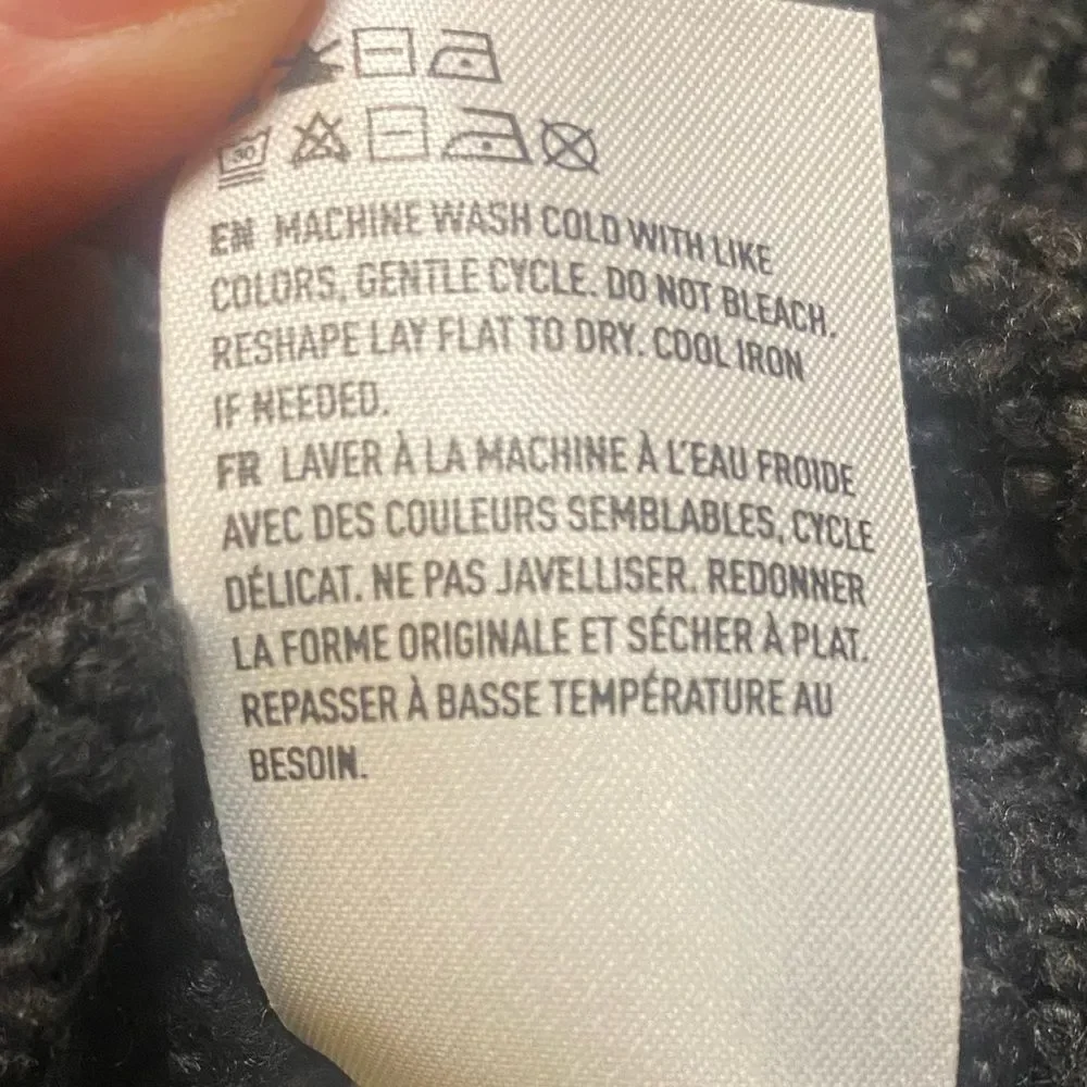 American Eagle Grey, White & Black Striped Crewneck Sweater